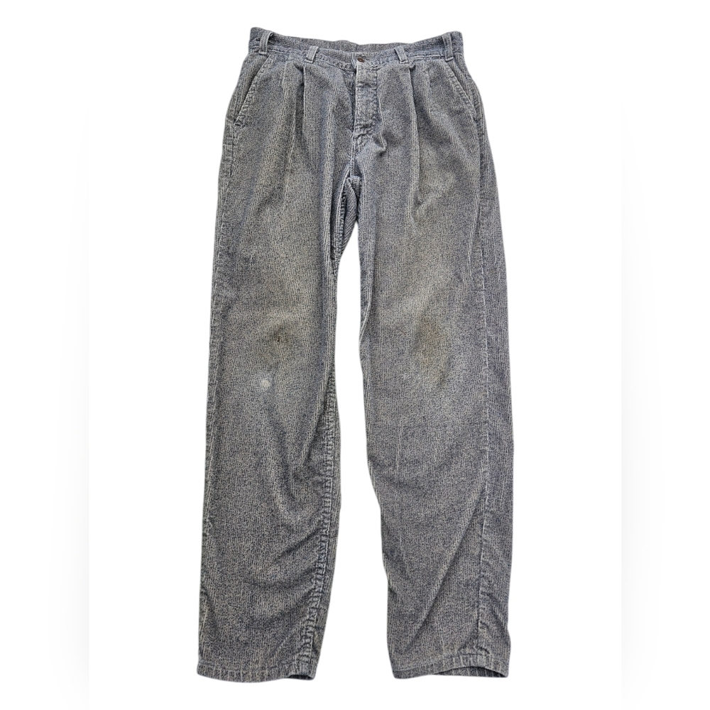 Vintage 80s Levi's Loose Fit Corduroy Pant Pleated Silver Tab Tapered Ankle READ